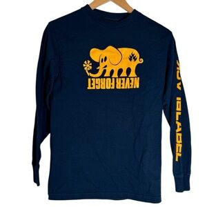Black Label Navy and Yellow Long Sleeve Tee‎
